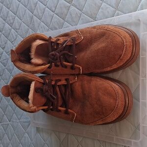 UGG Men's Size 13 Chestnut Suede Ankle Boots Shoes Pure New Wool